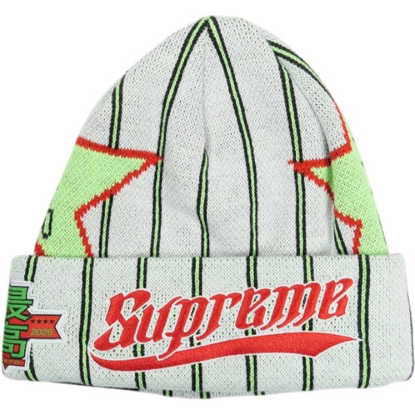 SUPREME シュプリーム 26SS New Era Stars Beanie Stripe ビーニー 白