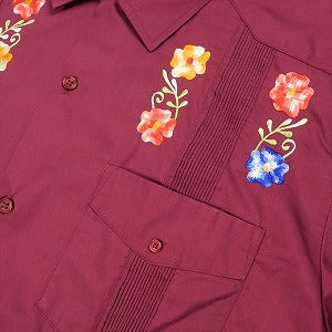 SUPREME シュプリーム 19SS Flowers Guayabera S/S Shirt 半袖シャツ マルーン Size 【L】 【新古品・未使用品】 20736465