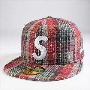 SUPREME シュプリーム 23SS Metallic Plaid S Logo New Era Cap キャップ 赤 Size 【7　3/8】 【新古品・未使用品】 20765057