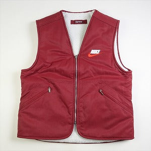 SUPREME シュプリーム ×NIKE 18AW Reversible Nylon Sherpa Vest Burgundy ベスト バーガンディー Size 【S】 【新古品・未使用品】 20778990
