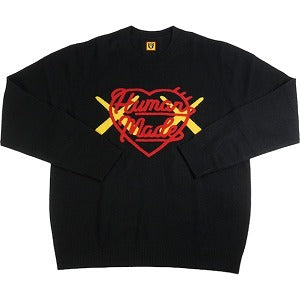 HUMAN MADE ヒューマンメイド ×KAWS 23AW KAWS MADE KNIT SWEATER Black XX26CS004 ハートセーター 黒 Size 【XL】 【新古品・未使用品】 20784563