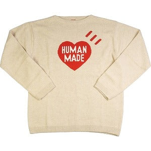 HUMAN MADE ヒューマンメイド 23AW HEART KNIT SWEATER BEIGE HM26CS030 ニット ベージュ Size 【XL】 【新古品・未使用品】 20788851