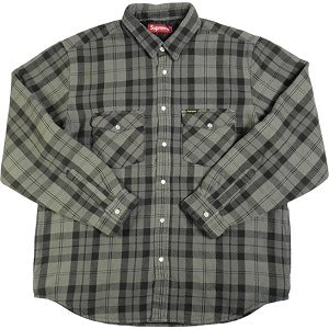 SUPREME シュプリーム 24SS Quilted Flannel Snap Shirt Black 長袖 ...