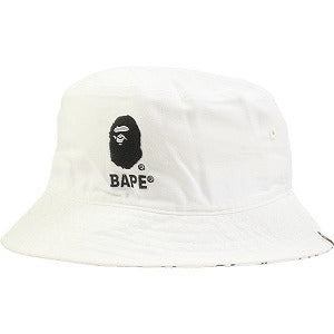 A BATHING APE ア ベイシング エイプ BUCKET HAT WHITE バケットハット 白 Size 【L】 【新古品・未使用品】 20791570