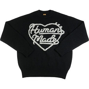 HUMAN MADE ヒューマンメイド 24SS LOW GAUGE KNIT SWEATER Black HM27CS038 ハートセーター 黒  Size 【L】 【新古品・未使用品】 20793391