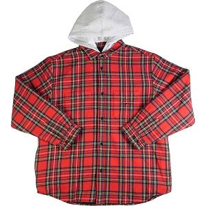 SUPREME シュプリーム 23AW Tartan Flannel Hooded shirt Red フード付き長袖シャツ 赤 Size 【S】 【新古品・未使用品】 20793620
