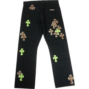 CHROME HEARTS クロム・ハーツ JEAN SL BLACK Leopard/LimeGreen クロスパッチデニムパンツ 黒 Size 【W34】 【新古品・未使用品】 20796870