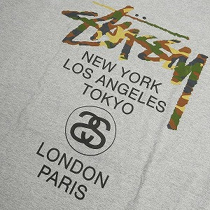 STUSSY ステューシー WORLD TOUR TEE GREY/CAMO Tシャツ 灰 Size 【XL】 【新古品・未使用品】 20797943