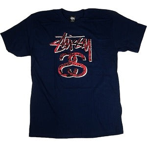 STUSSY ステューシー STOCK LOGO SS LINK TEE NAVY Tシャツ 紺