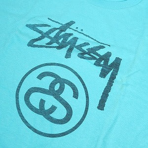 STUSSY ステューシー STOCK LOGO SS LINK TEE LIGHTBLUE Tシャツ 水色 Size 【XL】 【中古品-非常に良い】 20797963