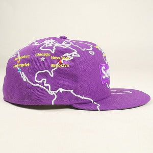 SUPREME シュプリーム 23AW Worldwide Box Logo New Era Purple キャップ 紫 Size 【7　3/4(XXL)】 【中古品-良い】 20798296