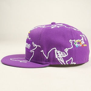 SUPREME シュプリーム 23AW Worldwide Box Logo New Era Purple キャップ 紫 Size 【7　3/4(XXL)】 【中古品-良い】 20798296