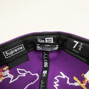 SUPREME シュプリーム 23AW Worldwide Box Logo New Era Purple キャップ 紫 Size 【7　3/4(XXL)】 【中古品-良い】 20798296