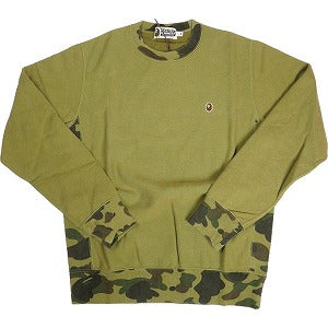 A BATHING APE ア ベイシング エイプ 1ST CAMO RIB STONE WASH CREWNECK クルーネックスウェット 緑 Size 【M】 【新古品・未使用品】 20798929