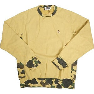 A BATHING APE ア ベイシング エイプ 1ST CAMO RIB STONE WASH CREWNECK クルーネックスウェット 黄 Size 【M】 【新古品・未使用品】 20798930