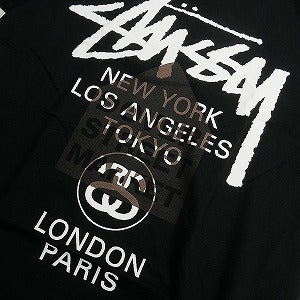 STUSSY ステューシー ×DOVER STREET MARKET 23AW WORLD TOUR TEE BLACK Tシャツ 黒 Size 【XL】 【新古品・未使用品】 20799140