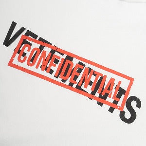 VETEMENTS ヴェトモン CONFIDENTIAL LOGO T-SHIRT WHITE UA53TR460W Tシャツ 白 Size 【S】 【中古品-良い】 20800093