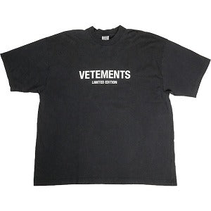 VETEMENTS ヴェトモン 23SS Limited Edition Logo Tee Black Tシャツ 黒 Size 【L】 【中古品-良い】 20800098