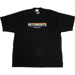 VETEMENTS ヴェトモン RAINBOW LOGO T-SHIRT BLACK Tシャツ 黒 Size 【L】 【中古品-非常に良い】 20800099