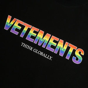 VETEMENTS ヴェトモン RAINBOW LOGO T-SHIRT BLACK Tシャツ 黒 Size 【L】 【中古品-非常に良い】 20800099