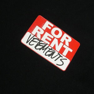 VETEMENTS ヴェトモン 20SS FOR RENT LOGO TEE BLACK Tシャツ 黒 Size 【M】 【中古品-良い】 20800100