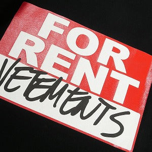 VETEMENTS ヴェトモン 20SS FOR RENT LOGO TEE BLACK Tシャツ 黒 Size 【M】 【中古品-良い】 20800100