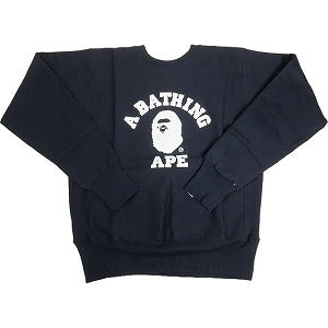 A BATHING APE ア ベイシング エイプ ×Champion カレッジロゴクルーネックスウェット 黒 Size 【M】 【新古品・未使用品】 20800704