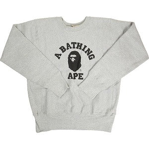 A BATHING APE ア ベイシング エイプ ×Champion カレッジロゴクルーネックスウェット 灰 Size 【M】 【新古品・未使用品】 20800705