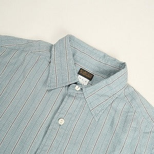 At Last ＆ Co アットラスト/BUTCHER PRODUCTS ブッチャープロダクツ STRIPE SHIRT S-S BLUE 半袖シャツ 青 Size 【15】 【中古品-良い】 20800735