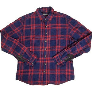 CHROME HEARTS クロム・ハーツ LOOSE END CHECK SHIRT RED/NAVY 長袖シャツ 紺 Size 【M】 【中古品-良い】 20801379