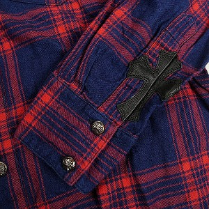 CHROME HEARTS クロム・ハーツ LOOSE END CHECK SHIRT RED/NAVY 長袖シャツ 紺 Size 【M】 【中古品-良い】 20801379