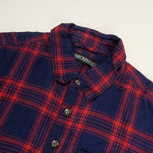 CHROME HEARTS クロム・ハーツ LOOSE END CHECK SHIRT RED/NAVY 長袖シャツ 紺 Size 【M】 【中古品-良い】 20801379