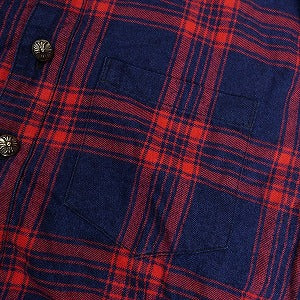 CHROME HEARTS クロム・ハーツ LOOSE END CHECK SHIRT RED/NAVY 長袖シャツ 紺 Size 【M】 【中古品-良い】 20801379