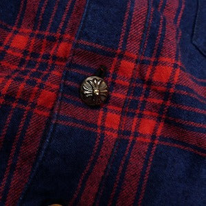 CHROME HEARTS クロム・ハーツ LOOSE END CHECK SHIRT RED/NAVY 長袖シャツ 紺 Size 【M】 【中古品-良い】 20801379