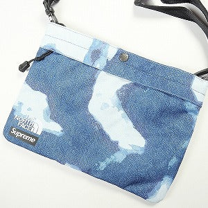 SUPREME シュプリーム ×THE NORTH FACE 21AW Bleached Denim Print Shoulder Bag Indigo ショルダーバッグ 青 Size 【フリー】 【新古品・未使用品】 20801442