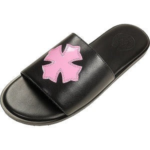 CHROME HEARTS クロム・ハーツ CH PLUS PTCH SLIDE SHOE BLACK/PINK  LEATHER サンダル 黒 Size 【41】 【新古品・未使用品】 20801905