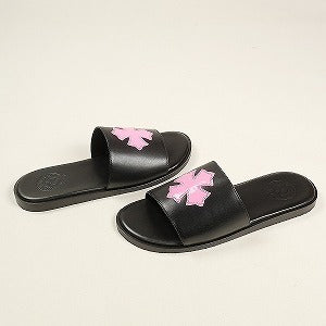 CHROME HEARTS クロム・ハーツ CH PLUS PTCH SLIDE SHOE BLACK/PINK  LEATHER サンダル 黒 Size 【41】 【新古品・未使用品】 20801905