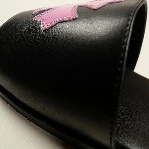 CHROME HEARTS クロム・ハーツ CH PLUS PTCH SLIDE SHOE BLACK/PINK  LEATHER サンダル 黒 Size 【41】 【新古品・未使用品】 20801905