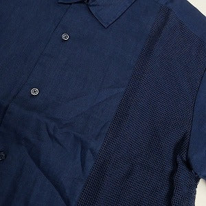 SUPREME シュプリーム 24SS Mesh Panel Linen S/S Shirts Navy 半袖シャツ 紺 Size 【L】 【中古品-非常に良い】 20802189