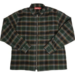 SUPREME シュプリーム 24SS Shadow Plaid Flannel Zip Up Shirt Green 長袖シャツ 緑 Size 【L】 【中古品-非常に良い】 20802203