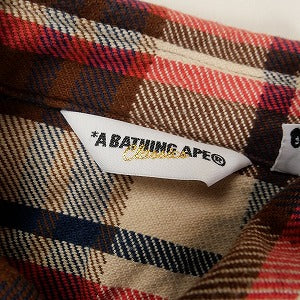 A BATHING APE ア ベイシング エイプ 半袖チェックシャツ 茶 Size 【L】 【中古品-良い】 20802297