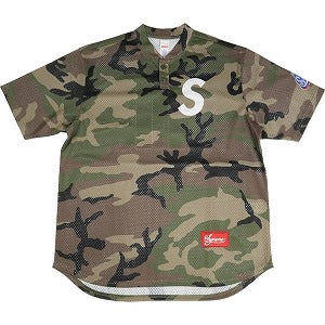 SUPREME シュプリーム 24AW S Logo Baseball Henley Woodland Camo ベースボールヘンリーネックTシャツ 緑 Size 【S】 【新古品・未使用品】 20802446