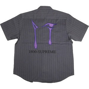 SUPREME シュプリーム 24AW AOI Eyes S/S Work Shirt Stripe 半袖シャツ 灰 Size 【L】 【新古品・未使用品】 20802668