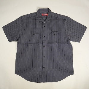 SUPREME シュプリーム 24AW AOI Eyes S/S Work Shirt Stripe 半袖シャツ 灰 Size 【L】 【新古品・未使用品】 20802668