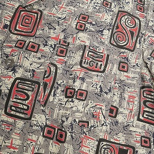 At Last ＆ Co アットラスト/BUTCHER PRODUCTS ブッチャープロダクツ ABSTRACT SHIRT RAYON S-S 半袖シャツ 灰 Size 【16】 【中古品-非常に良い】 20802703