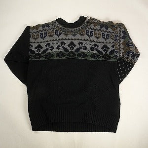 sacai サカイ FLORAL STRIPE EMBROIDERY KNIT ニット 黒 Size 【4】 【中古品-良い】 20803238