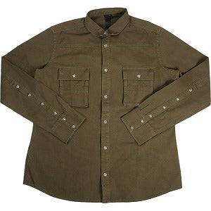 CHROME HEARTS クロム・ハーツ BS FLUER LEATHER PATCH ARMY SHIRTS GREEN 長袖シャツ カーキ Size 【XL】 【新古品・未使用品】 20803422