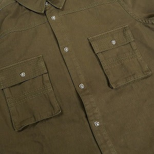 CHROME HEARTS クロム・ハーツ BS FLUER LEATHER PATCH ARMY SHIRTS GREEN 長袖シャツ カーキ Size 【XL】 【新古品・未使用品】 20803422