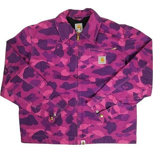 A BATHING APE ア ベイシング エイプ ×CARHARTT 1ST CAMO DETROIT JACKET PURPLE CAMO ジャケット 紫 Size 【L】 【中古品-良い】 20803443