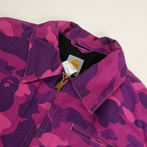 A BATHING APE ア ベイシング エイプ ×CARHARTT 1ST CAMO DETROIT JACKET PURPLE CAMO ジャケット 紫 Size 【L】 【中古品-良い】 20803443